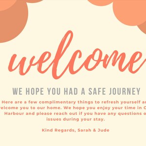 Carta de bienvenida de Airbnb