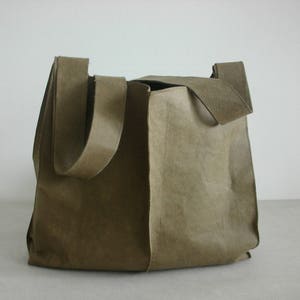 Vegan unisex shoulder bag, Washable Paper, SnapPap, Leather-like Paper, Messenger Bag, Non leather design, Cross body, Eco-Friendly