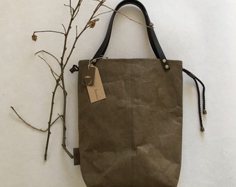 Shoulder Bag "Chocolate", SnapPap vegan Leather, Shopper Bag, Eco Paper Bag, Washpaper Bag, Kraft paper