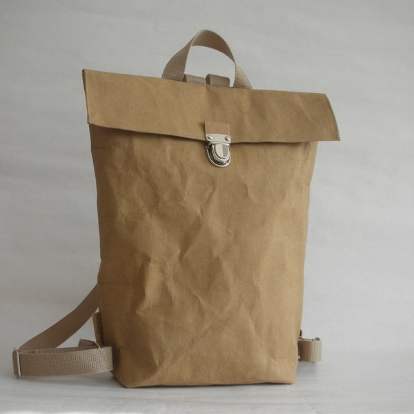 Backpack, Lunch bag, SnapPap - Urban backpack, Washable Paper Bag, Vegan Bag,