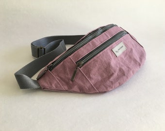 Fanny Pack "Rose", SnapPap, Urban crossbody, Washable Paper Bag,