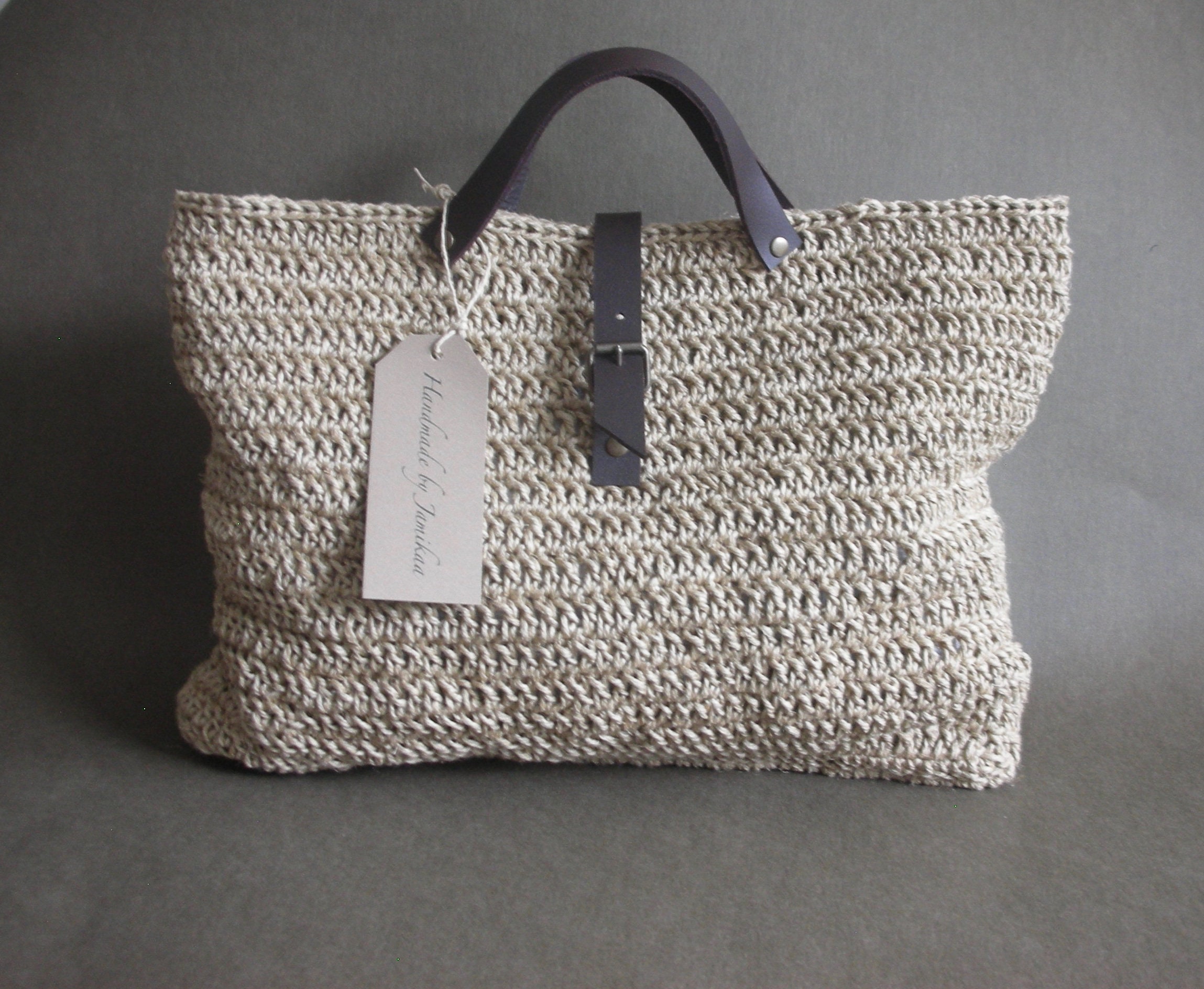 Meshes,  Crochet shoulder bag, Juta bag, Eco bag, Organic jute twine,