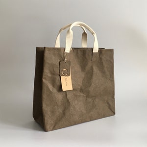 Porte-documents pour femme, Sac fourre-tout, Sac de marché, Sac en papier lavable, Sac à provisions, Sac écologique, Sac en papier,