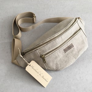 Marsupio "IVORY", SnapPap, tracolla urbana, borsa di carta lavabile,