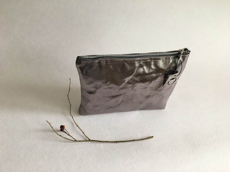 Zero waste makeup bag, washable paper bag, SnapPap ,washable paper storage. Cosmetics bag.Washable Kraft Paper Bag, Clutch Bag, image 1