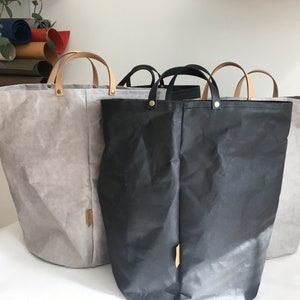 Grand panier de rangement en papier kraft lavable, corbeille, poubelles, sac à linge, sac écologique, sac en papier, corbeille en papier, sac en papier lavable