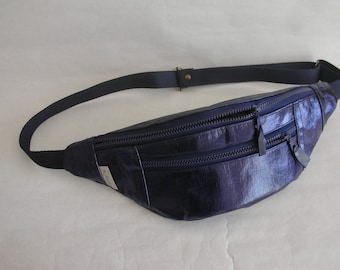 Fanny Pack, "Shiny Nr. 4" SnapPap, Urban crossbody, Washable Paper Bag,