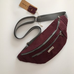 Marsupio "Borgogna", SnapPap, tracolla urbana, borsa di carta lavabile,