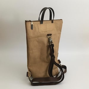 SnapPap Urban "Backpack-handbag 2in1", Urban backpack, Washable Paper Bag, Vegan Bag,Handbag , Leather-like Paper, Notebook bag,