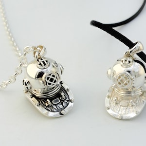 Scuba Diver Vintage Helmet - Mark V Silver pendant