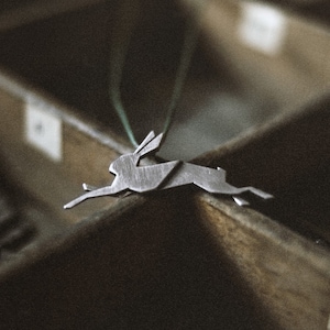 Sterling Silver Hare Necklace, Silver Jewellery, Animal Pendant, Handmade Gift,