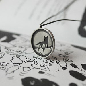Sterling Silver Wolf Pendant, Fantastic Mr Fox Necklace