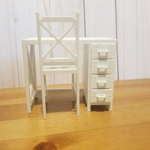 1:9 scale desk and chair farmhouse style miniature