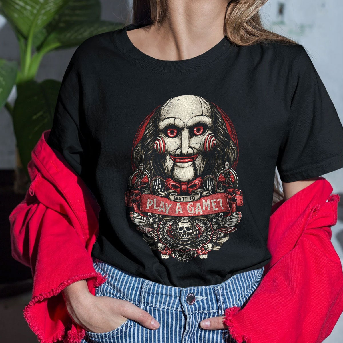 Want to Play A Game Saw Jigsaw Halloween Horror Killer Graphic - Etsy