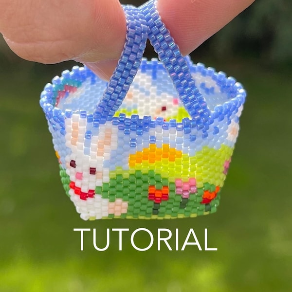 N47 / Tutoriel pour panier 3D / 3D Peyote basket Pattern for beginners / Français, English