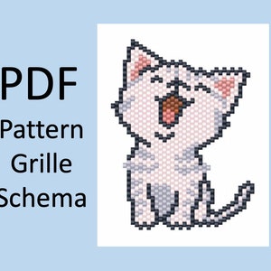 Diagram brickstich weaving beads miyuki cat / miyuki pattern / diagram miyuki / model miyuki