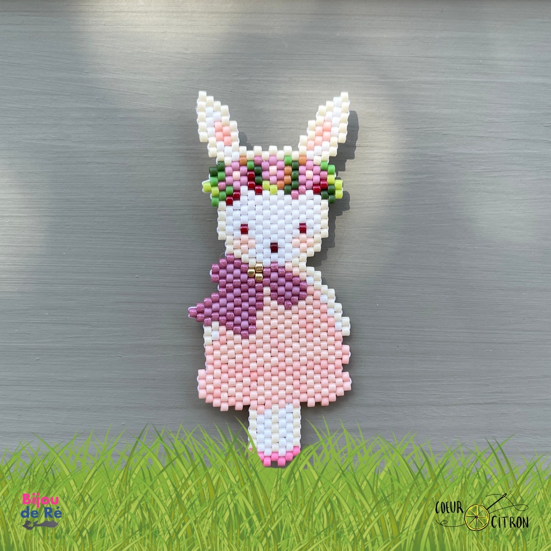 Weaving Rabbit Floral Bunny Weaving Diagram - Etsy