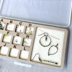 12-compartment bead organizer and weaving space, travel organizer image 2