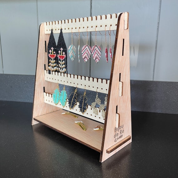 Lot De 12 Supports à Bagues En Bois - Présentoir Pour Bijoux - Organisateur Pour Vitrine Ou Coiffeuse