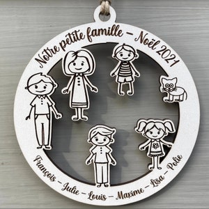 Personalized wooden family Christmas ball