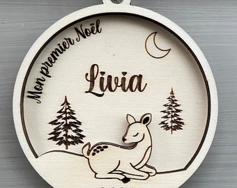 Personalized first Christmas bauble