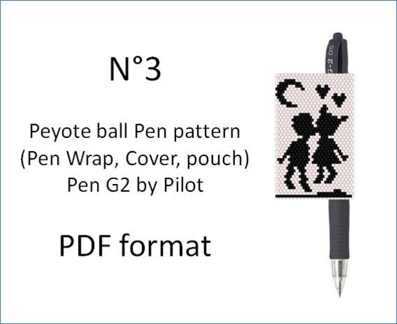 N3 Pattern Peyote Pen Cover For Pilot G2 Peyote Pattern For Pen Wrap Peyote Beading Pattern For Pilot G2 Pen Pd