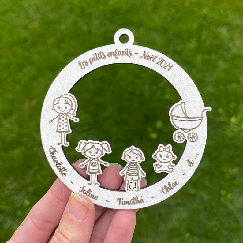 Personalized wooden family Christmas ball image 6