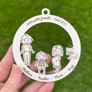 Personalized wooden family Christmas ball image 5