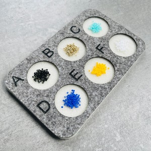 Organizzatore di perle in tappetino perline 6 scatole rotonde / perline mat box organizer scatole grandi