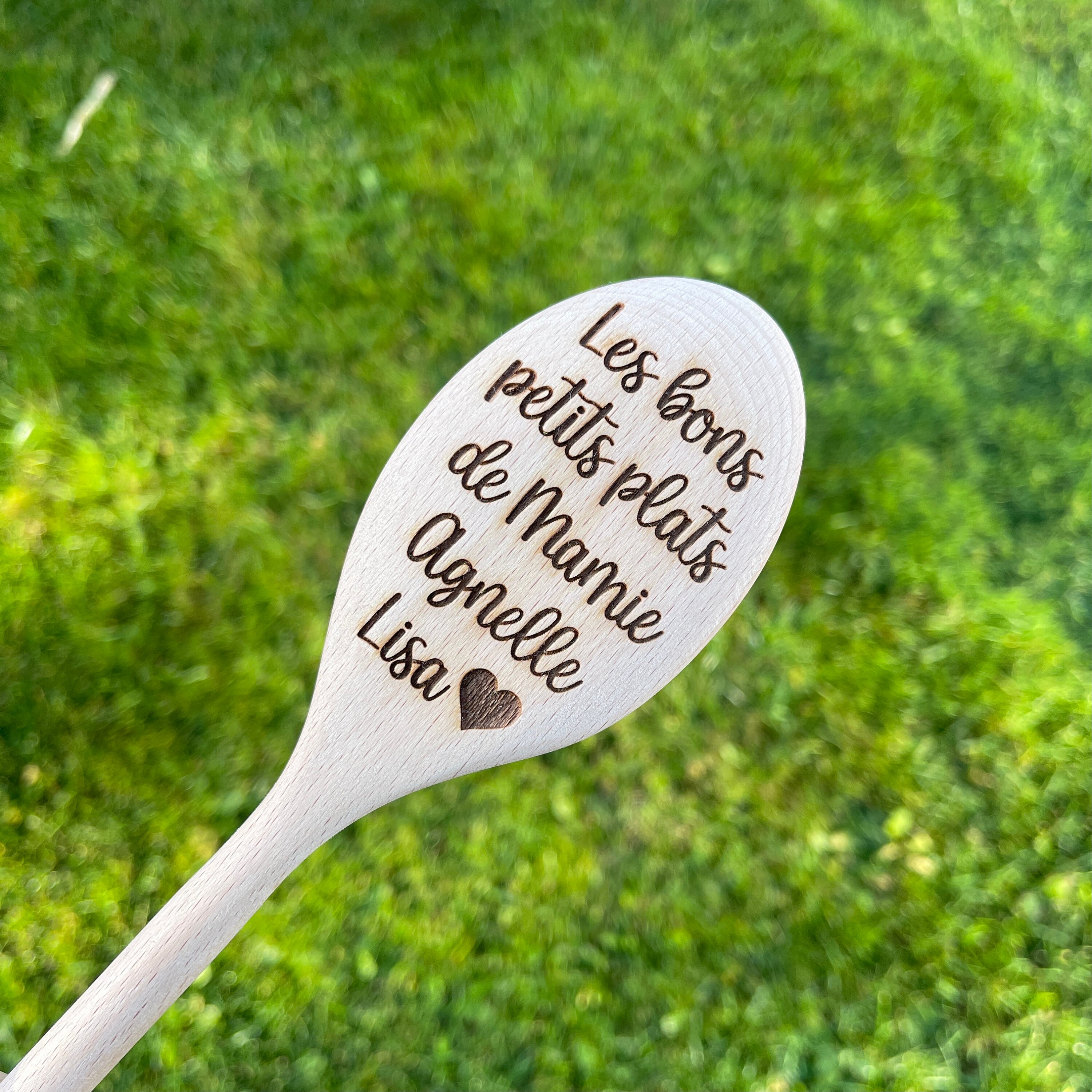 Cuillère en Bois Personnalisée, de Hêtre Écologique, Cuillère Cuisine Bois