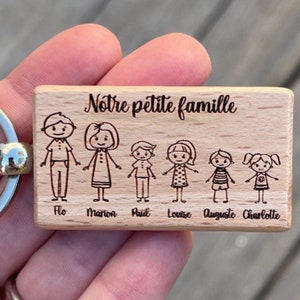 Personalized wooden family keyring