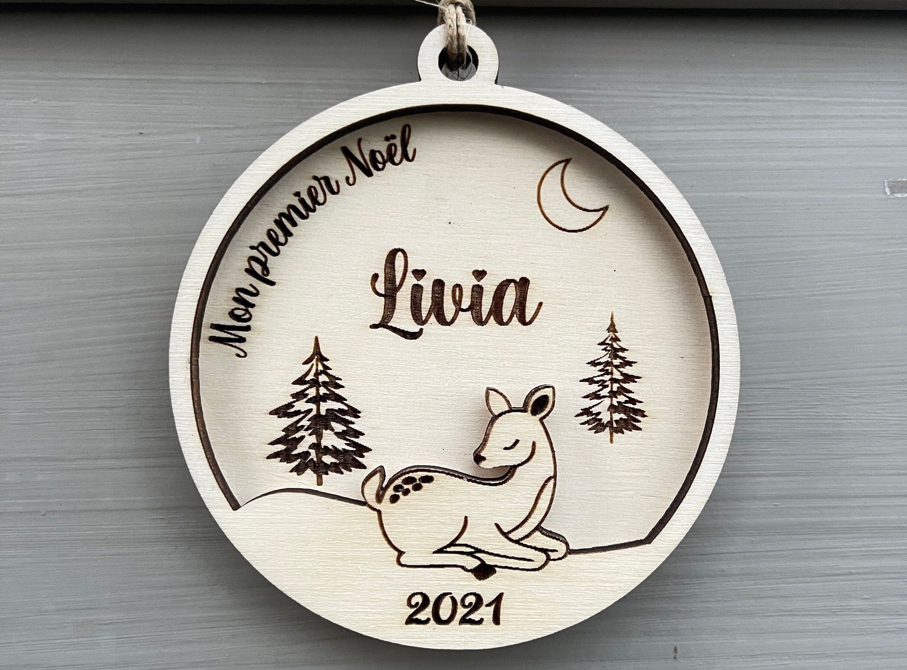 Boule de Noël Personnalisé en Bois