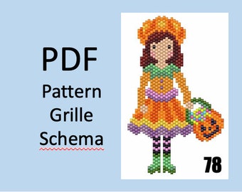 n78 / Diagram weaving beads miyuki Doll / Pattern for miyuki Doll / Instructions in Français, English, Italiano, Espanol, Deutch...