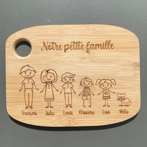 Custom cutting board family made of bamboo wood