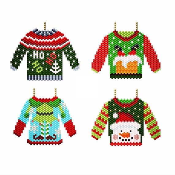 Christmas Sweaters Miyuki Weaving Miyuki Diagram Miyuki