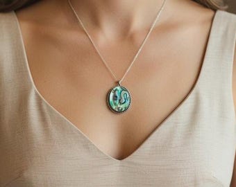 Sterling Silver Abalone Shell Pendant Necklace – Ocean Inspired Boho Jewelry