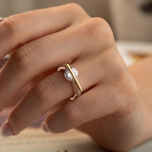 Limited Edition, Handmade Sterling Silver Ring: Asymmetric Geometric Design with Crystal