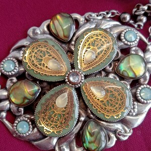 Bracelet Vintage Zoe Coste Reminiscence - Charmes Ange, Croix, Colombe, Fleur (créateur)