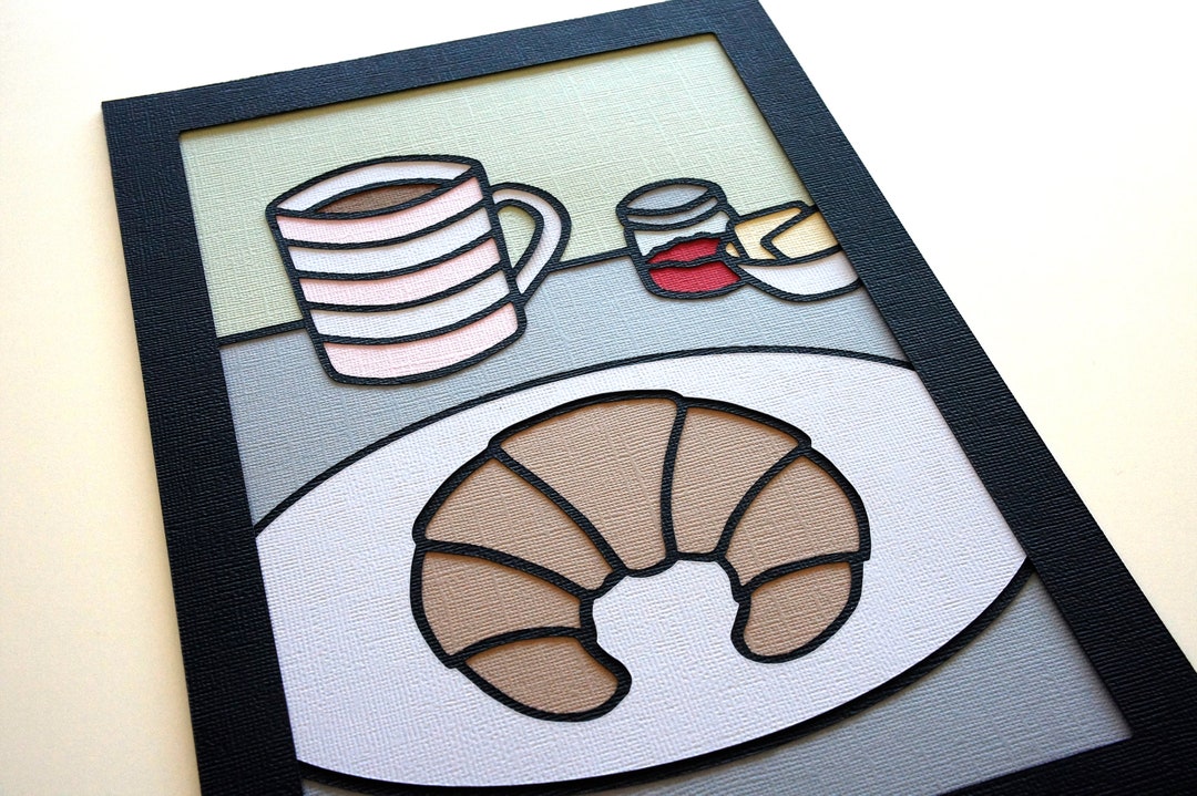 Croissant Wall Art 3D Layered Papercut Wall Art A4 Size Etsy