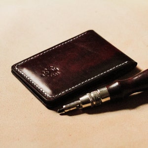 Leather Card Holder Minimalist Wallet Wallets For Men Etsy