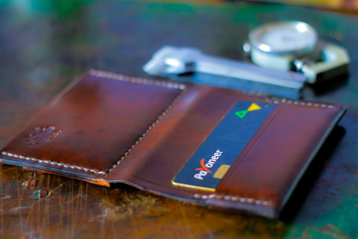 Business card case Mens leather wallet Leather card holder Etsy