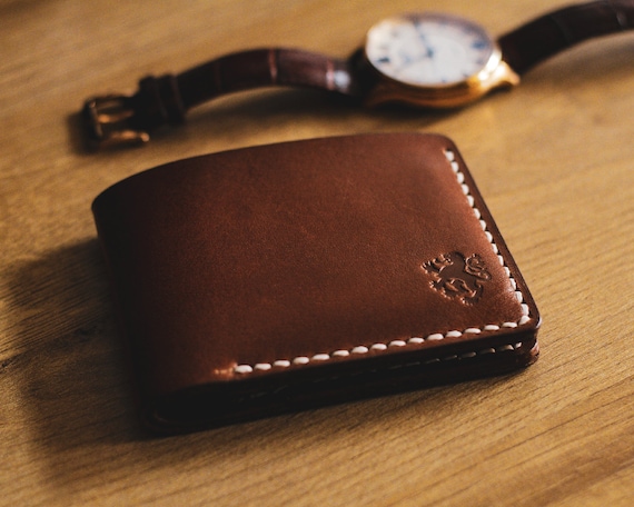 mens leather wallet with strap