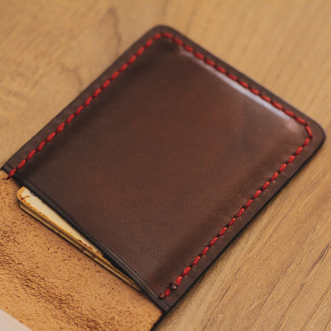 Business card case Men's wallet Leather wallet Slim Etsy