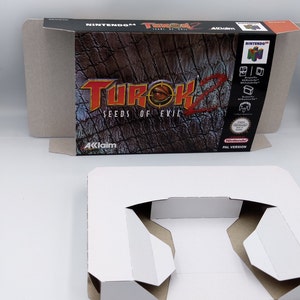 Turok 2 Seeds of Evil - doos met binnenvak - PAL, NTSC of Australian PAL - N64 - dik karton zoals in het origineel. Topkwaliteit !!