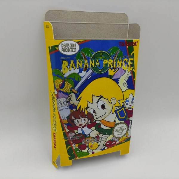 Banana Prince - Ersatzbox, Dust Cover, Block - NES - PAL Deutsch - dicker Karton wie im Original. Top Qualität !