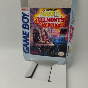 Castlevania II: Belmont&#39;s Revange - Boite de remplacement avec option plateau intérieur - Gameboy/ Go - carton épais. PAL ou NTSC. Qualité supérieure !!