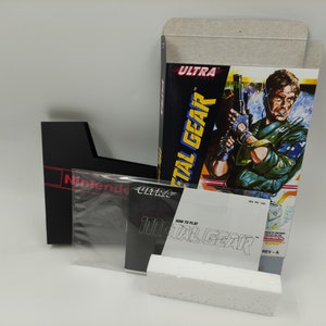 Metal Gear - Vervangingsdoos, Handleiding, Stofkap, Blok - NES - NTSC of PAL - dik karton zoals in het origineel. Top kwaliteit !