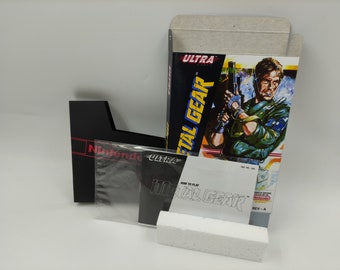 Metal Gear - Replacement Box, Manual, Dust Cover, Block - NES - NTSC or PAL - thick cardboard as in the original. Top Quality !