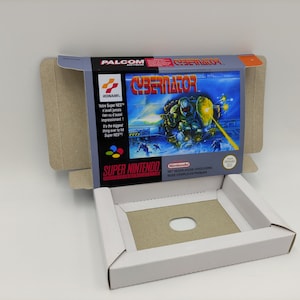 Cybernator - Vervangende doos met optie voor binnenlade - PAL of NTSC - SNES - dik karton zoals in het origineel.