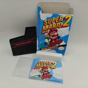 Super Mario Bros 2 - Vervangingsdoos, Handleiding, Stofkap, Blok - Nintendo Entertainment System/ NES - NTSC of Pal. Dik karton. Hoofdkwartier!